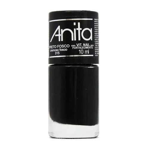 Esmalte Anita 315 PRETO 10ml. FOSCO