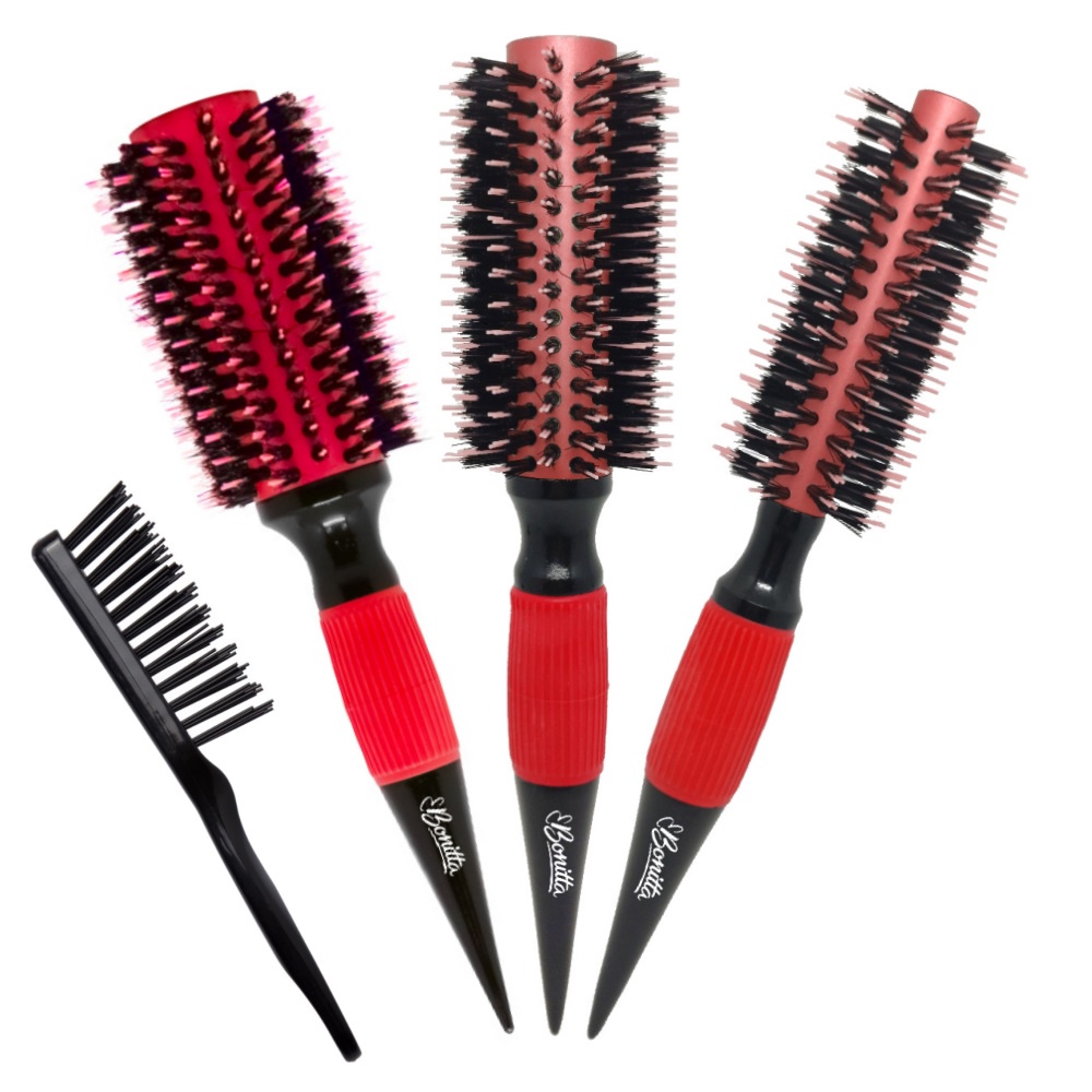 KIT 03 ESCOVAS VERMELHO FOSCO 45/55/64MM BONITTA MARCO BONI