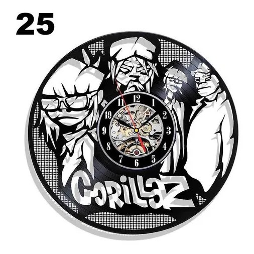 Gorillaz 25 - Relógio Disco De Vinil Decoração