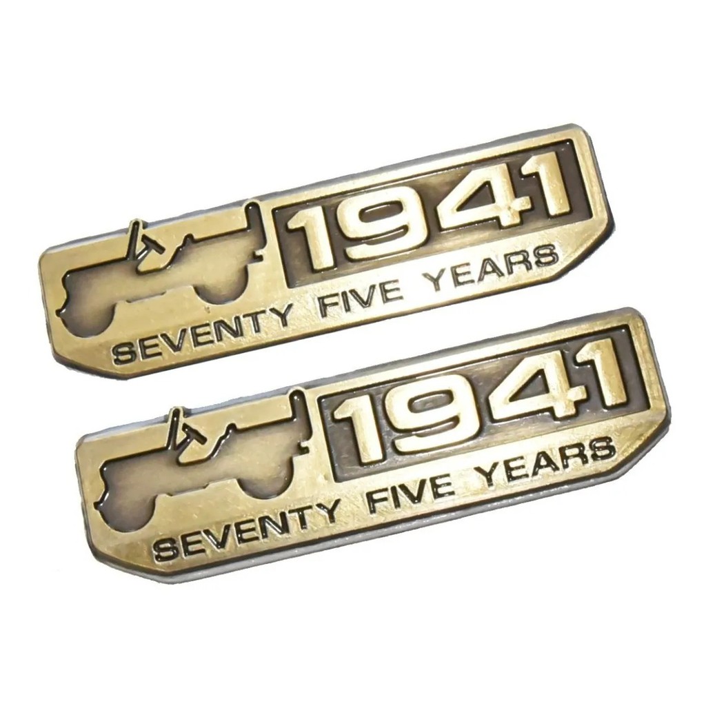 Par Mini Emblema Paralamas Jeep 1941 Renegade Compass Willys Wrangler Cherokee Bronze