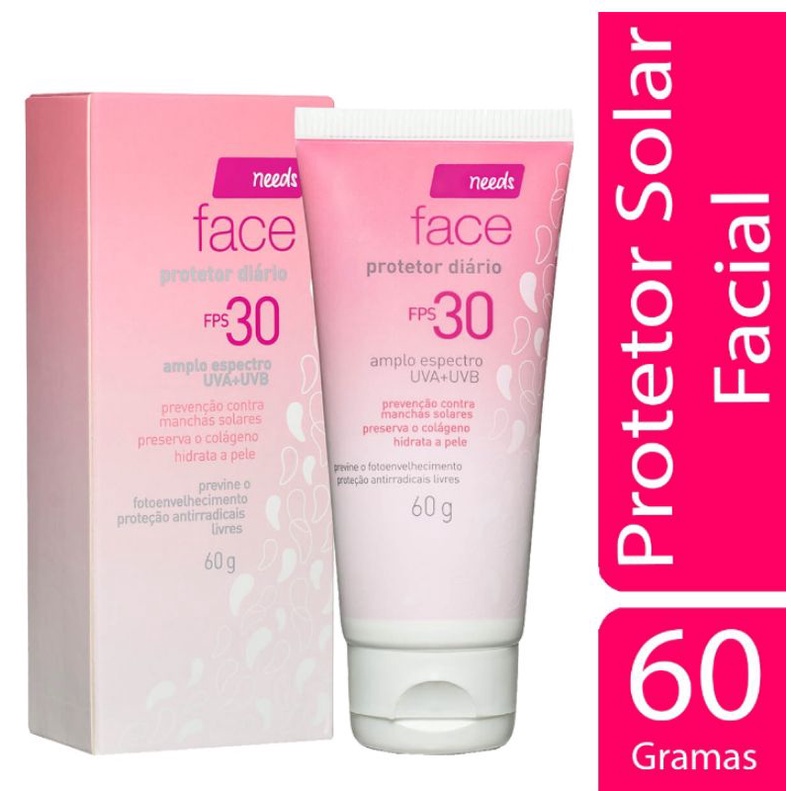 Protetor Solar Needs Facial FPS 30 com 60g - Escorrega o Preço