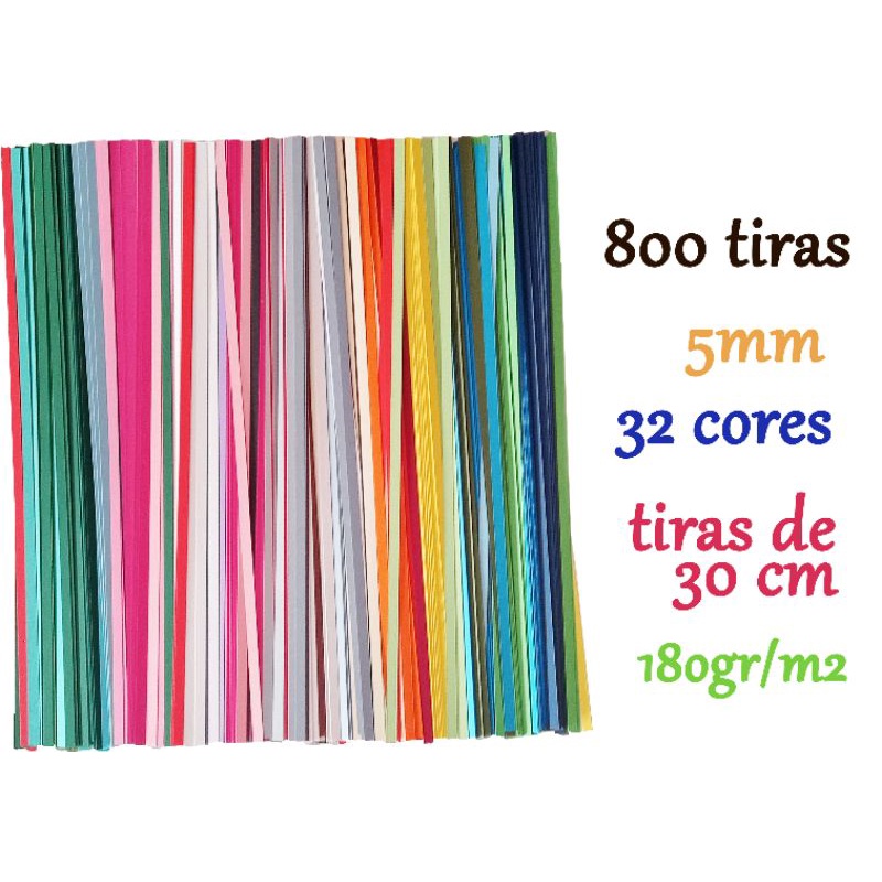 800 Tiras Quilling 5mm (30cm) Canson Vivaldi em Oferta na Shopee