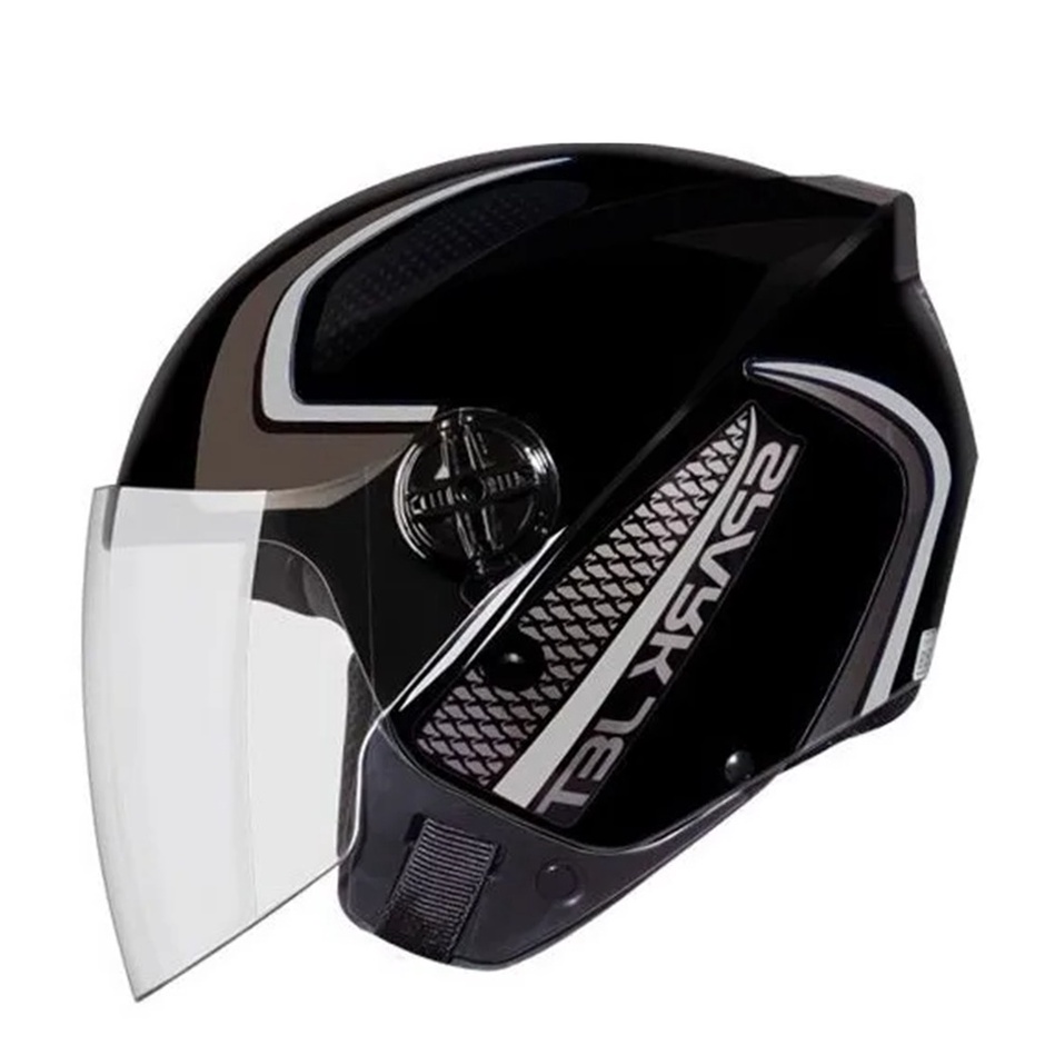 CAPACETE ABERTO EBF JET SPEED PRETO E PRATA