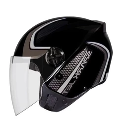 CAPACETE ABERTO EBF JET SPEED PRETO E PRATA