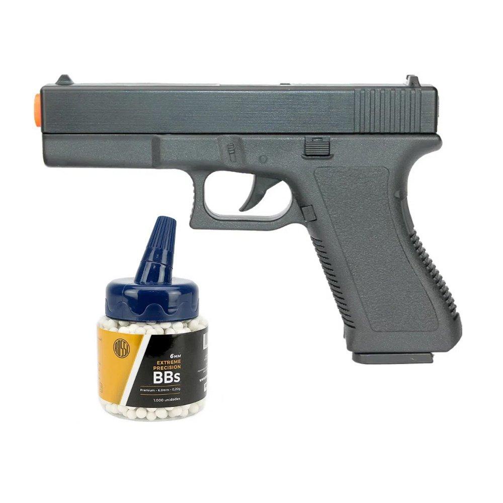 Pistola Airsoft Vigor Gk-v307 Spring 6mm Rossi + BBs em Oferta na Shopee