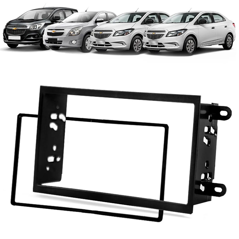 Moldura 2 Din Painel Chevrolet Cobalt Spin Onix Novo Prisma
