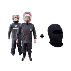 Kit Capa De Chuva Nylon - Conjunto Calça Jaqueta 100% Impermeavel - Moto / Motoboy / Motoqueiro + Touca Ninja Balaclava