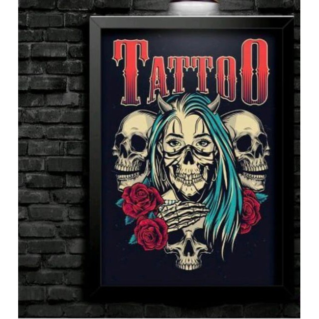 QUADRO DECORATIVO TATUAGEM - TATOO - PROFISSÃO - MAIS VENDIDO