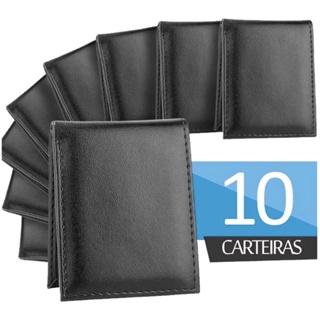 Kit De Carteira Masculina Slim 10 Unidades Em Couro Sintético Para Revendedor em Oferta na Shopee