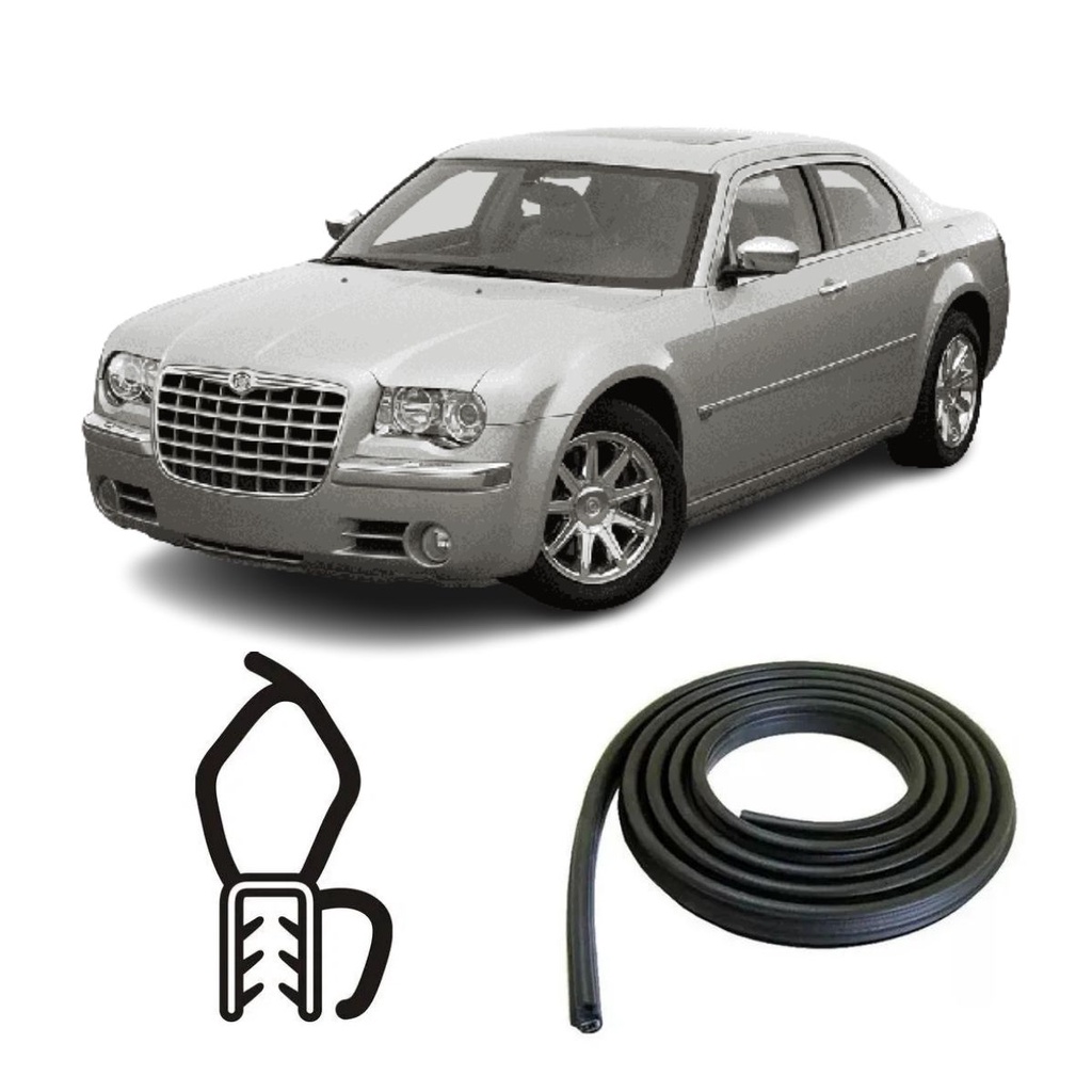 BORRACHA DO PORTA MALAS PRETA COM ABA CHRYSLER 300C