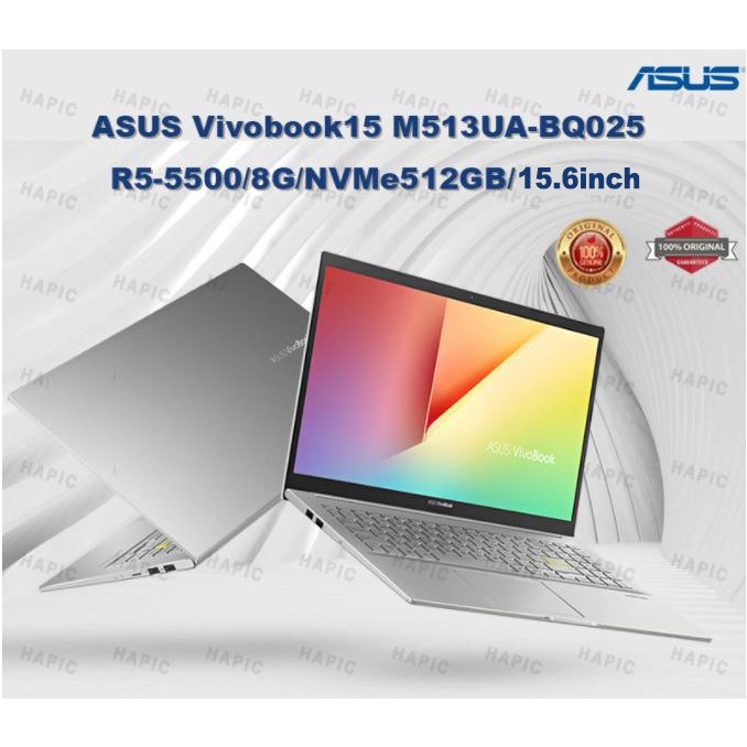 ASUS Vivobook15 M513UA-BQ025 R5-5500/8G/NVMe512GB/15.6Inch