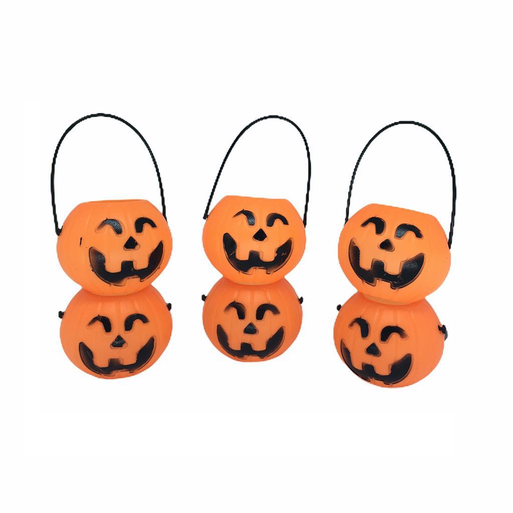 Mini Balde Abóbora Decoração Halloween Lembrancinha Kit C/24