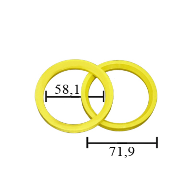 Anel Centralizador Amarelo Para Roda Fiat Binno 71,90 X 58,1 (100001)