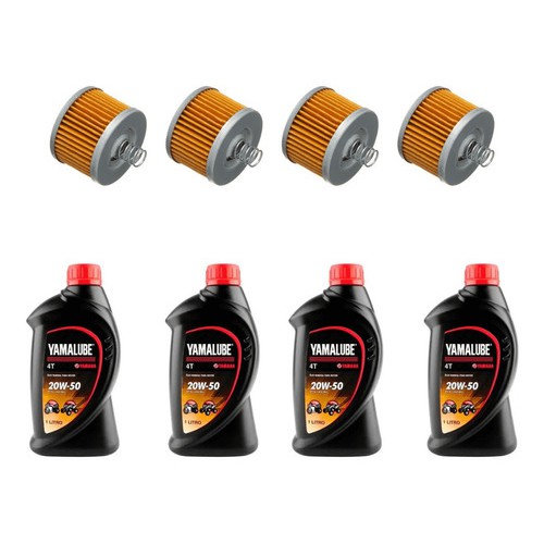 Kit C 4 Óleo Yamalube 20w50 E 4 Filtro Óleo Factor Fazer 150 em Oferta na Shopee