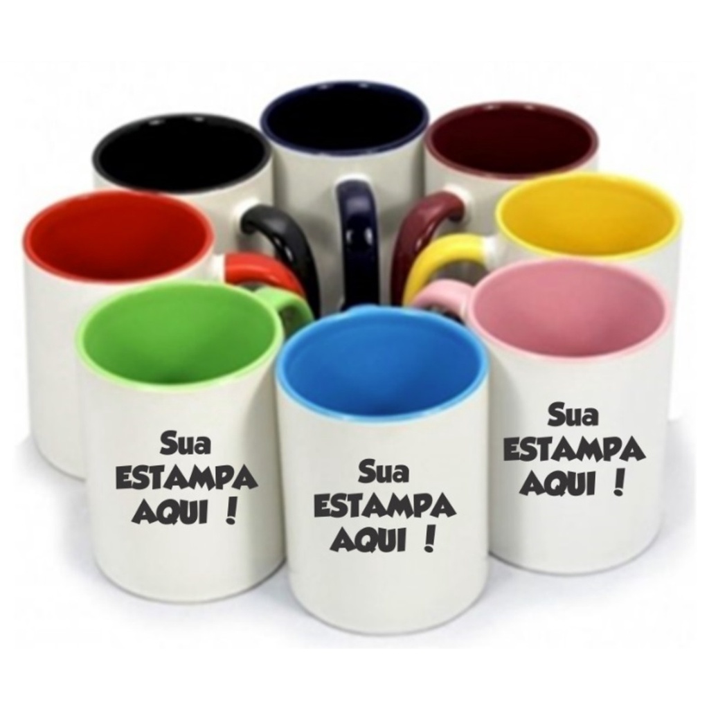 Caneca Personalizada Colorida Shopee Brasil