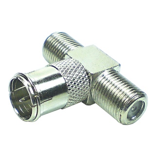 Conector Adaptador F Macho Engate Rápido X 2 F Fêmeas Em T