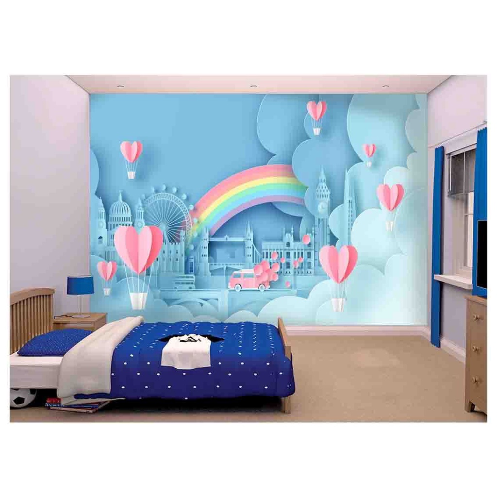 papel de parede Infantil nunvens londres 3D 6m² AZS200