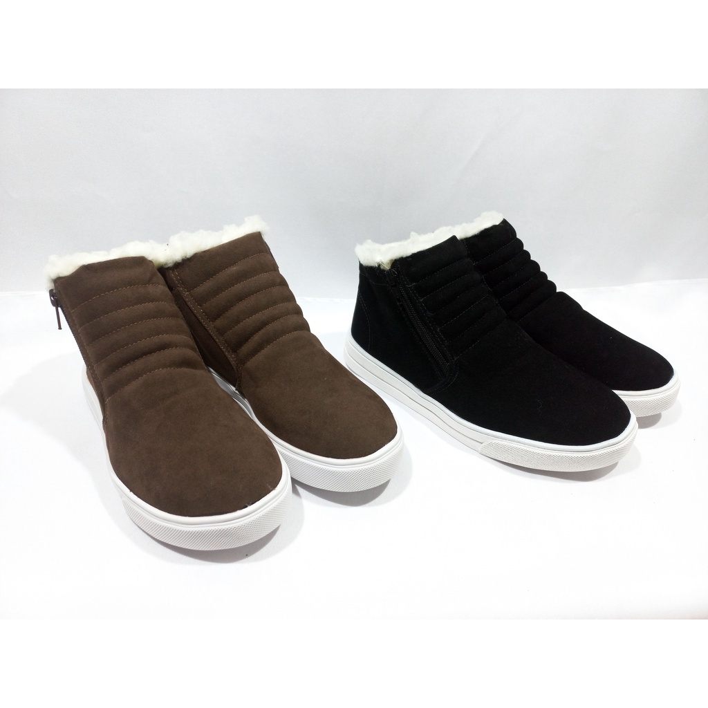 Tenis Botinha Feminino Bota Inverno Forrada Pelos Frio lã peluciada