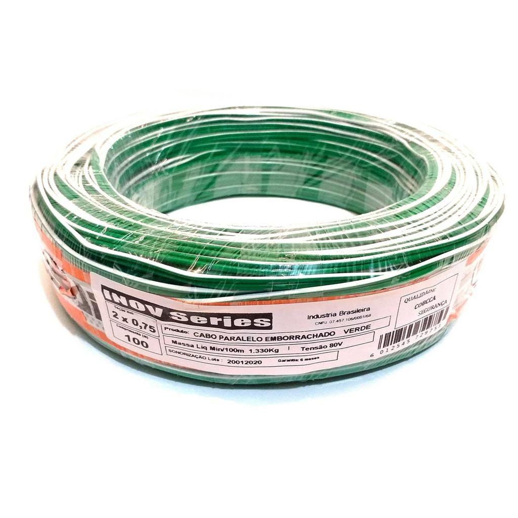 Rolo Fio Alto Falante Emborachado Paralelo 2X0,75 mm 2X18 100 Metros Som Automotivo