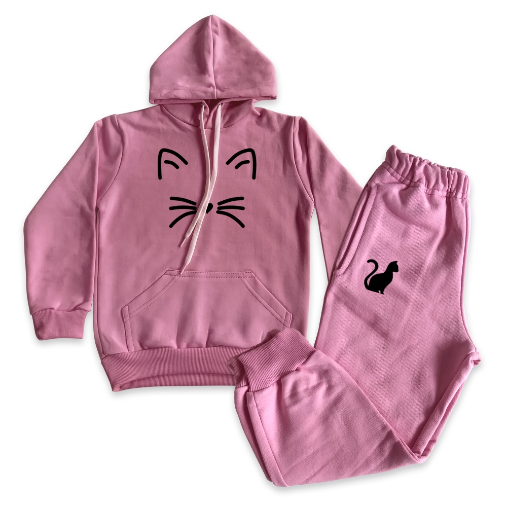 Conjunto de Moletom Infantil Feminino Moletom Gatinha Flanelado Conjunto de Inverno Infantil CONJUNTO INFANTIL DA MINNIE