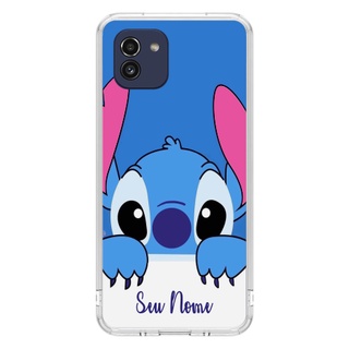 Capa de Celular Capinha Para Samsung A03 Personalizada - Stitch Nome 3