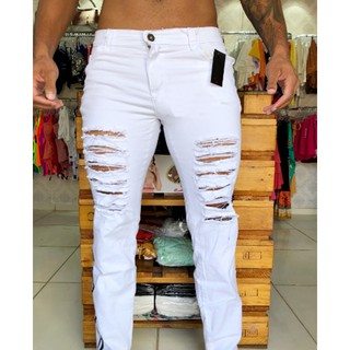 calça branca rasgadinha masculina