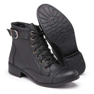Bota Inverno Coturno Feminino Cano Curto com Fivela do 33 ao 41 em Oferta na Shopee