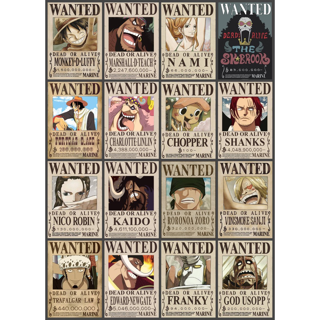 Cartaz De Procurado L One Piece Wanted P Ster Adesivo Escorrega O Pre O