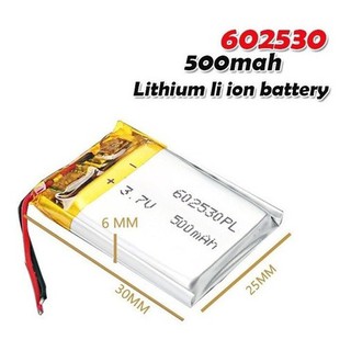 602530 2 Fios Bateria 3,7v 6mm X 25mm X 30mm 500mah