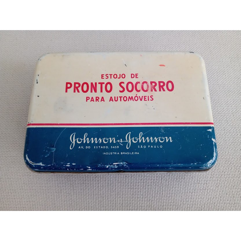 Estojo De Pronto Socorro Automóveis Johnson & Johnson Antigo Década 60 Antiguidade