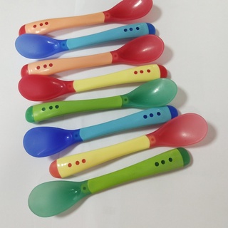 talheres de colher de silicone anti-escaldante para bebê