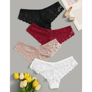 kit c/ 3 Calcinha Rendada Sexy Renda Lingerie Confortável em Oferta na Shopee