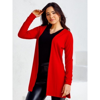 Cardigã Feminino canelado liso
