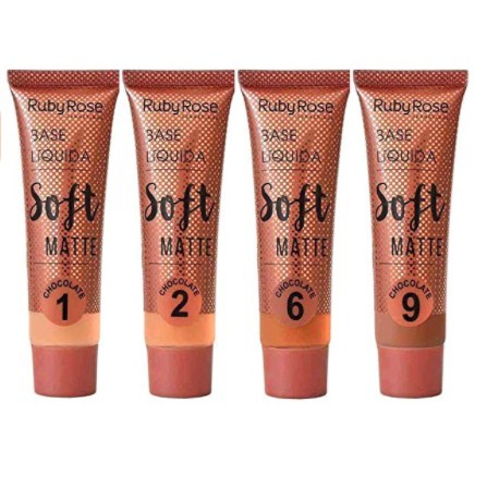 Base Líquida  Soft Matte  Chocolate  HB8050  Ruby Rose