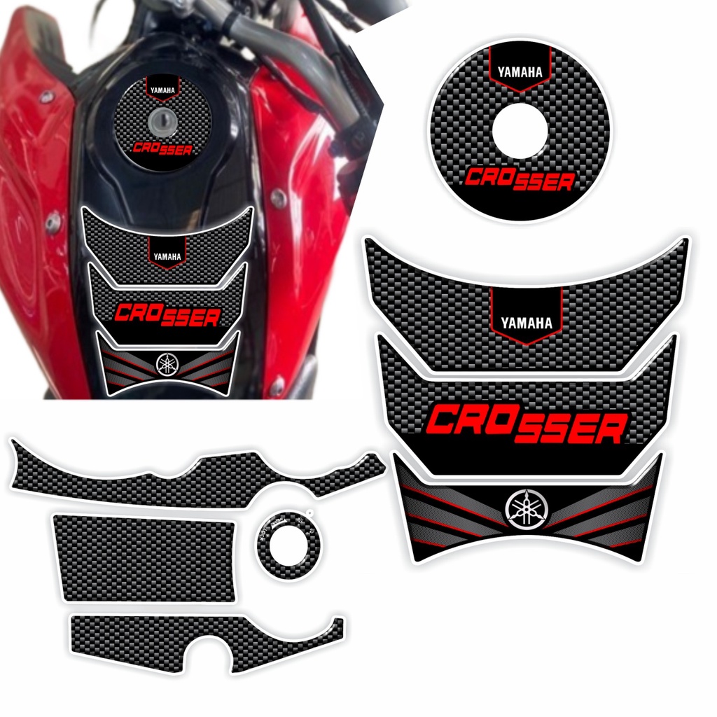 Protetor Tanque Tankpad Bocal Mesa de Ignicao Yamaha Crosser 150 Ignição tank pad Adesivo Vermelho