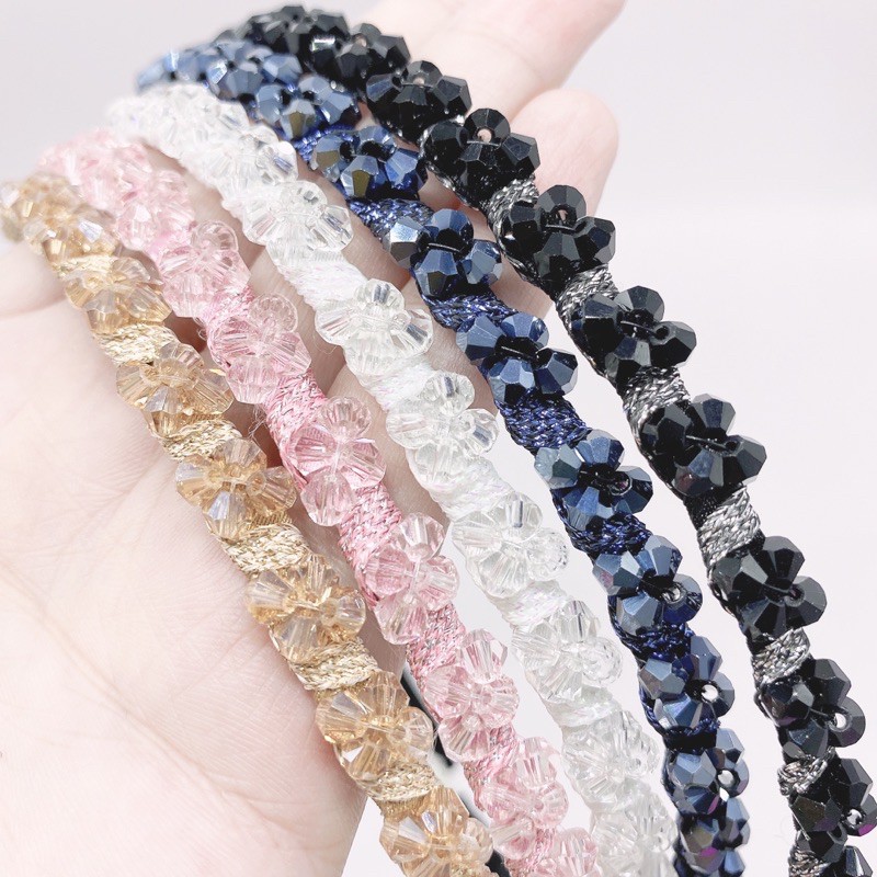 kit 6 Tiara de cabelo com Pedraria Linda Delicada Bolinha arquinho