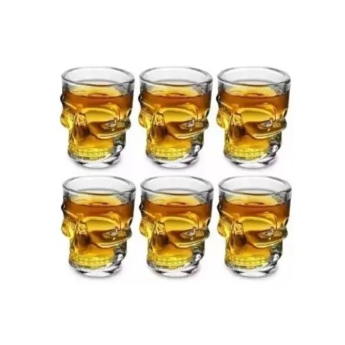 Kit c/6 Copos Dose Tequila Caveira 50 ml Hauskraft