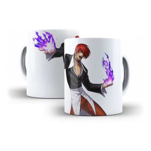Caneca Branca de Cerâmica The King Of Fighters Game Iori Mod 01