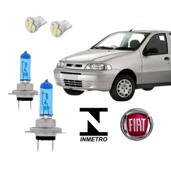 Par Lâmpadas Palio Siena 2001 2002 2003 2004 a 2012 Super Brancas + Meia Luz Led PROMOÇÃO SHOPEE