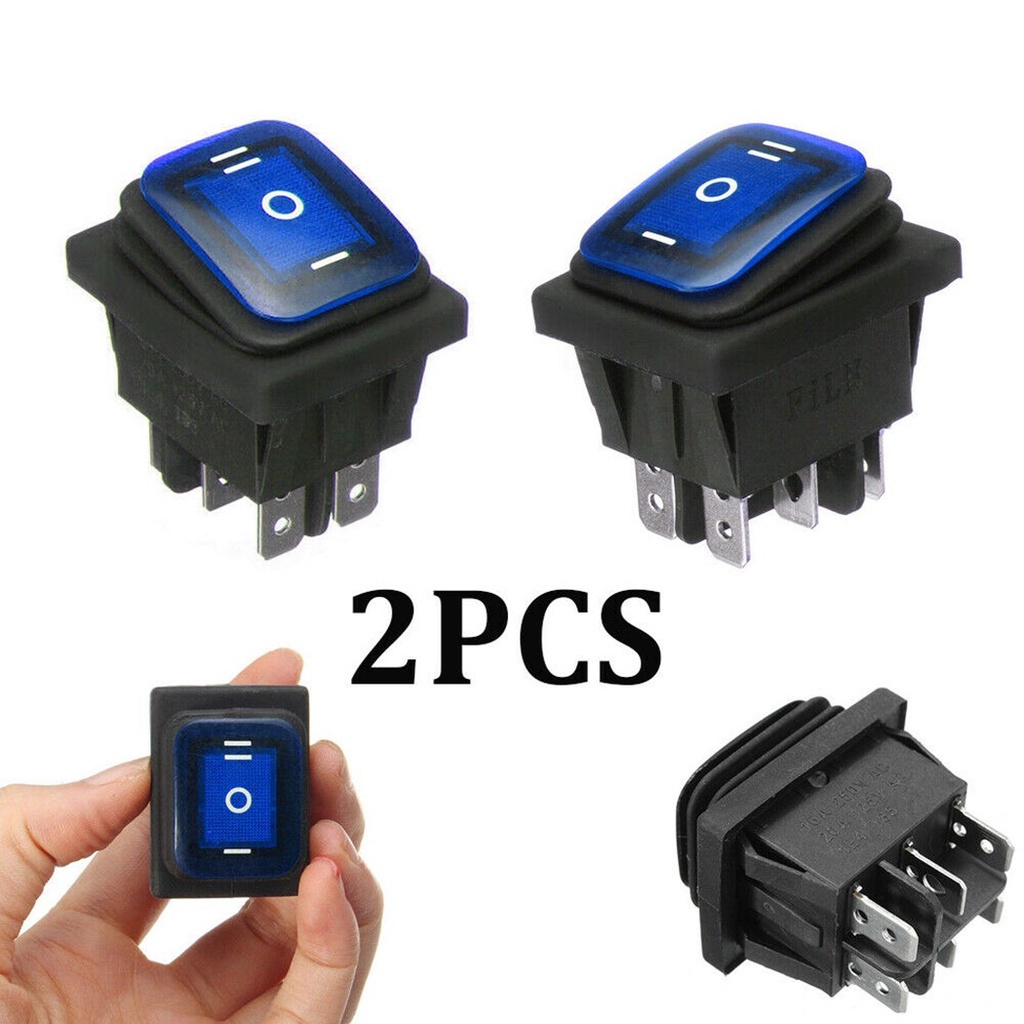 Rocker Switch Posição 3 Azul Led Barco Carro Dpdt Elétrica Suprimentos ...