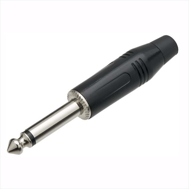 Plug P10 Mono Profissional Similar Amphenol Preto