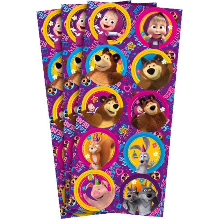 Adesivo Decorativo - Masha e o Urso Clássica - 30 Unidades - Regina - Rizzo em Oferta na Shopee
