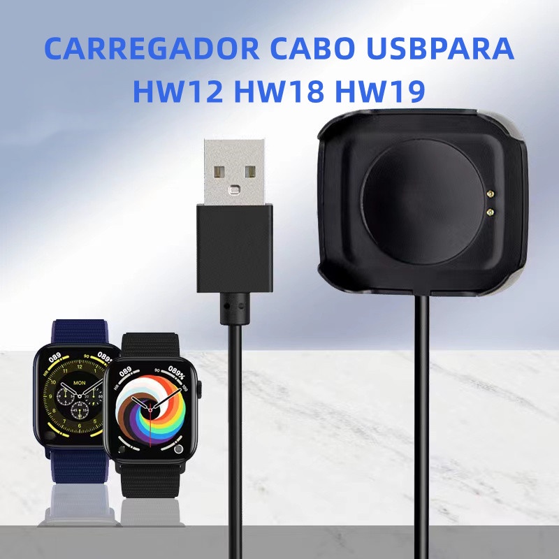 cabo carregador  usb para SMARTWATCH HW12 16 HW18 HW19 HW22 com magnético
