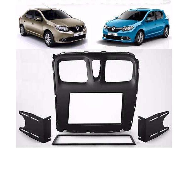 Moldura 2 Din Renault Logan, Sandero 2016 A 2019 - Preta em Oferta na Shopee