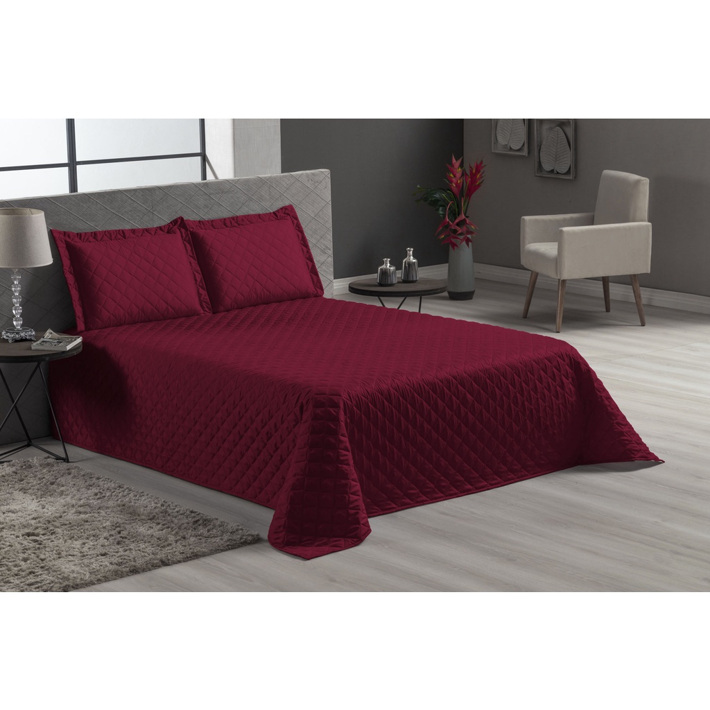 Colcha Cobre Leito Casal Queen Veneza 3 Peças Cores Variadas Novo