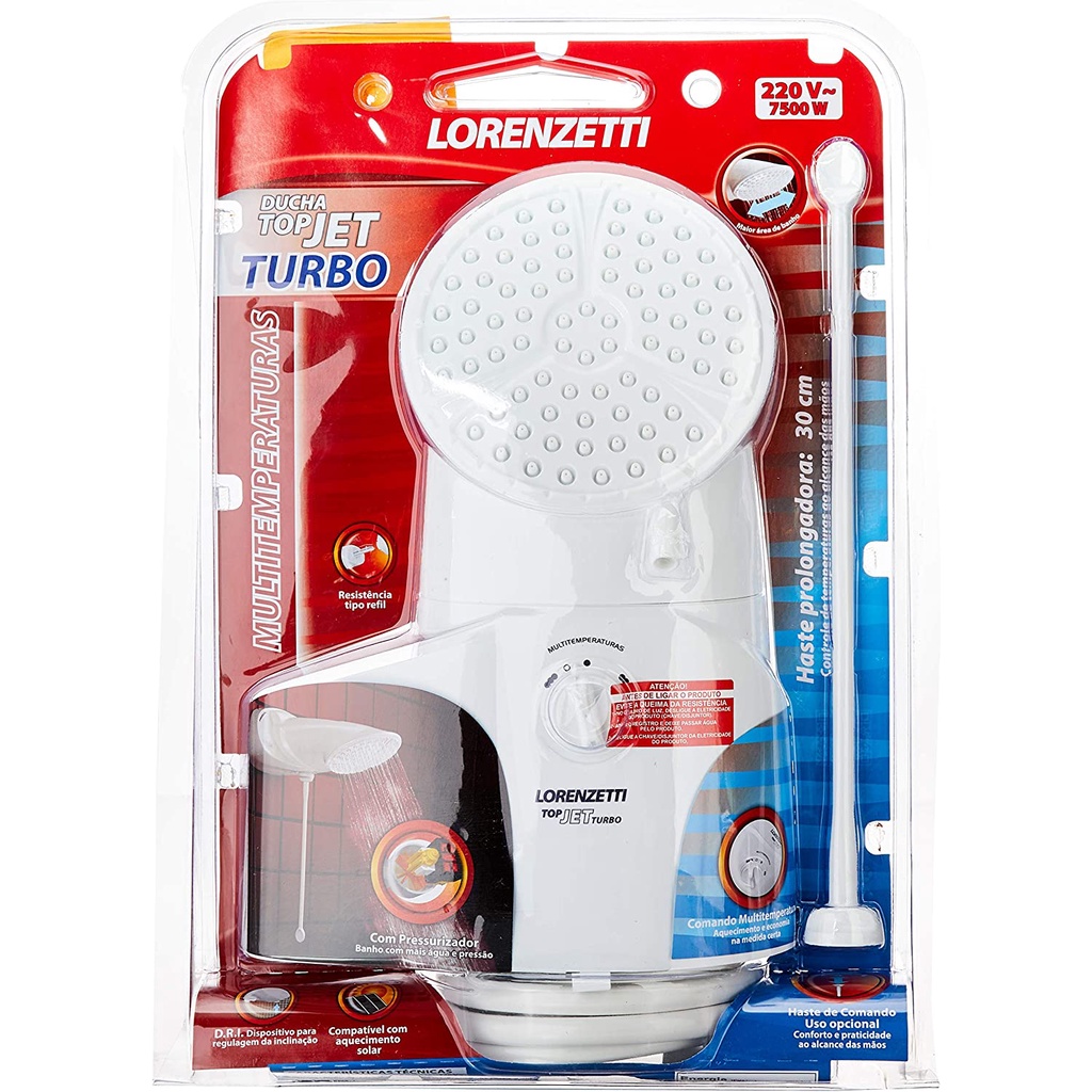 Ducha Top Jet Turbo Eletrônica Lorenzetti Multi Temperaturas 127 V ...