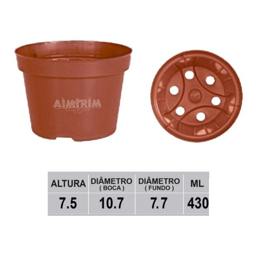 100 Vasos Pote 11 Com 430 Ml Para Suculentas E Cactos Marrom