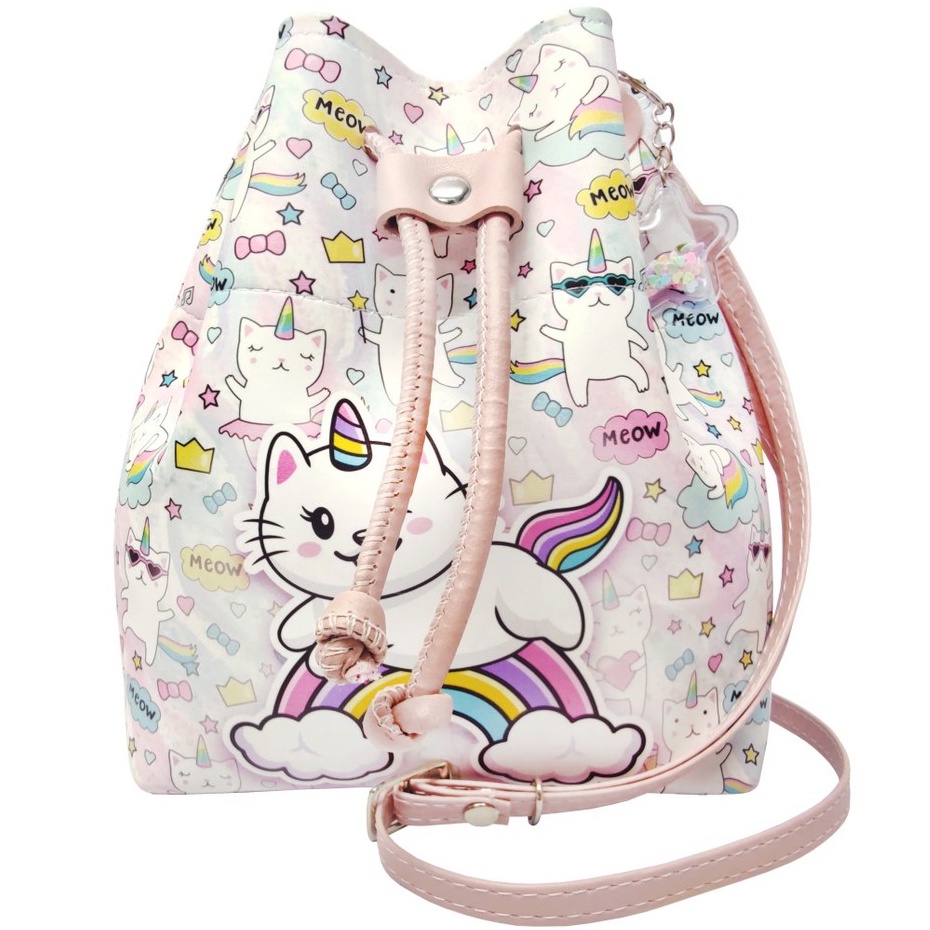 Bolsa Infantil Criança Menina Gatinho Unicórnio Bolsinha Infantil Magicc Bolsas MI-093