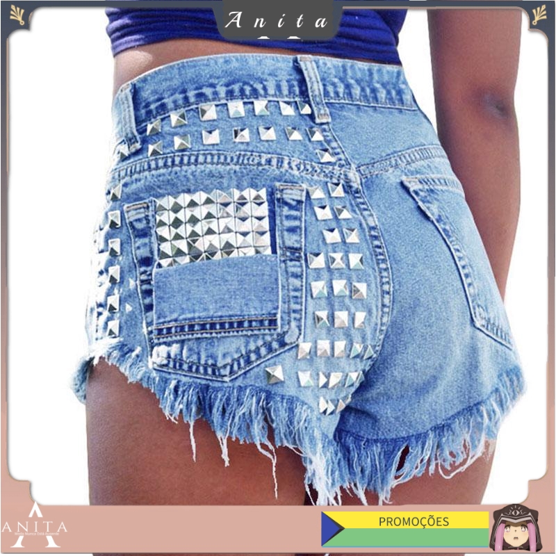 short feminino rasgado