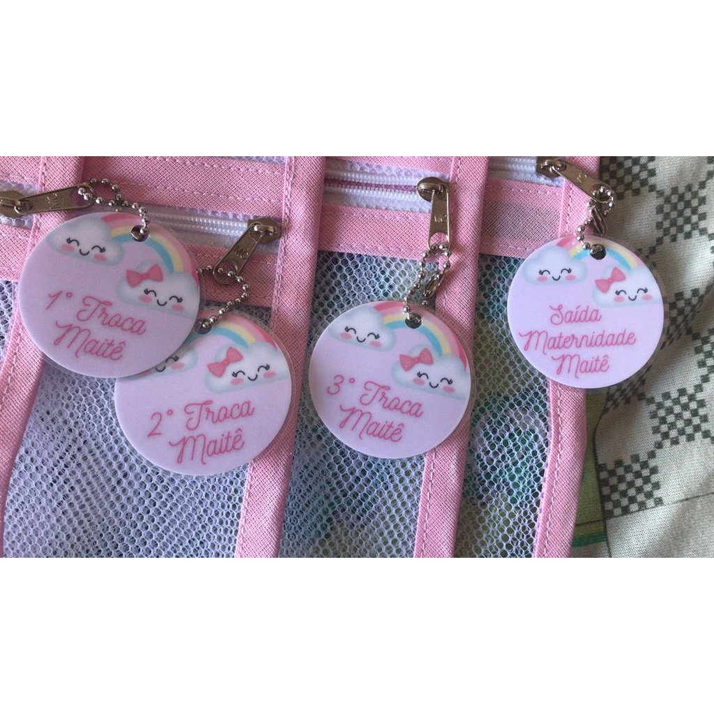 kit 4 saquinhos maternidade PERSONALIZADO COM NOME, organizador de roupa para bebe com zíper roupas